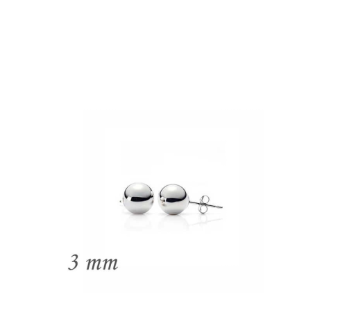 925 Ayar Gümüş Top Küpe - 3 mm (EA1160222) (336336)