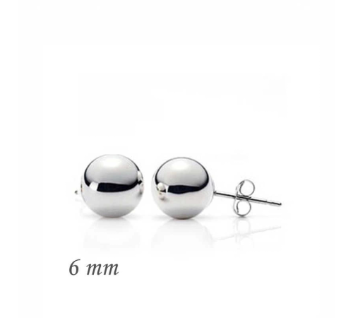925 Ayar Gümüş Top Küpe - 6 mm (EA1160219) (336336)