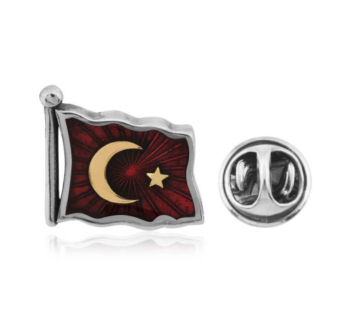 925 Ayar Gümüş Türk Bayrağı Rozet T4460 (336336) 925 Ayar Gümüş Türk Bayrağı Rozet T4460 (336336)