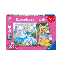 93465 Palace Pets Belle, Cinderella, Rapunzel 3x49 parça Ravensburger Puzzle
