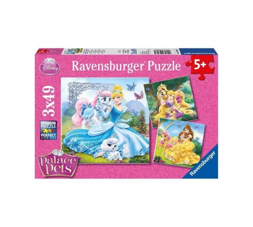 93465 Palace Pets Belle, Cinderella, Rapunzel 3x49 parça Ravensburger Puzzle