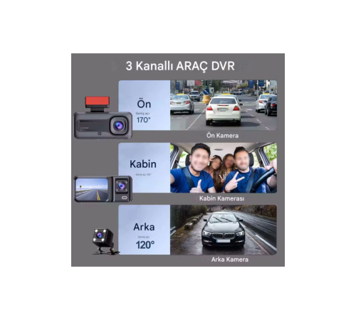 A98 Full Hd 3 Kameralı Araç Içi Güvenlik Kamerası 64gb Uyumlu Ir Gece Görüşü, Ön-arka-iç Kayıt A98 Full Hd 3 Kameralı Araç Içi Güvenlik Kamerası 64gb Uyumlu Ir Gece Görüşü, Ön-arka-iç Kayıt