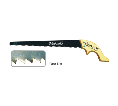 Abaylar Orta Diş Bağ Testere 35 cm - Ahşap Sap Abaylar Orta Diş Bağ Testere 35 cm - Ahşap Sap