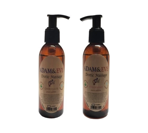 Adam & Eve Unisex Çikolata ve Çilek Aromalı Masaj Yağı 2'li