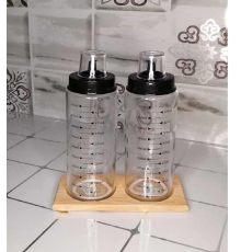 Ahşap Yağdanlık Altlığı -2 Bölmeli Yağlık Sosluk Standı (336336)