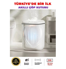 Akıllı Teknolojik Şarj Edilebilir Çöp Kutusu Otomatik Sensörlu Çöp Tenekesi Pilli Çöp Kovası 20L