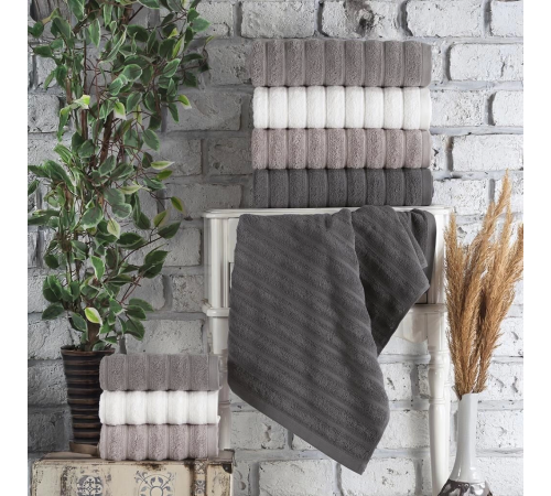 Altınbaşak Jakarlı 4lü 70x145 Banyo Havlusu Monna V1