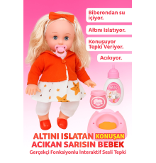 Altını Islatan Konuşan Acıkan Sarışın Bebek Gerçekçi Fonksiyonlu İnteraktif Sesli Tepki