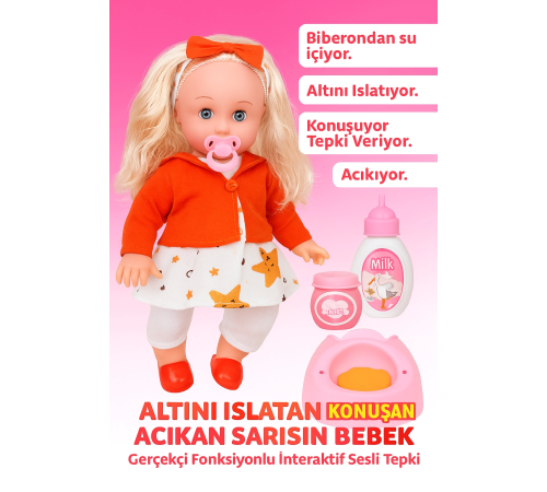 Altını Islatan Konuşan Acıkan Sarışın Bebek Gerçekçi Fonksiyonlu İnteraktif Sesli Tepki Altını Islatan Konuşan Acıkan Sarışın Bebek Gerçekçi Fonksiyonlu İnteraktif Sesli Tepki