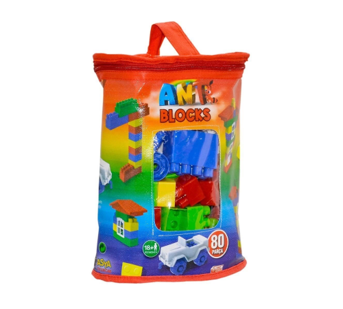 ANT081 Ant Blocks 80 Parça Çantalı Blok Seti ANT081 Ant Blocks 80 Parça Çantalı Blok Seti