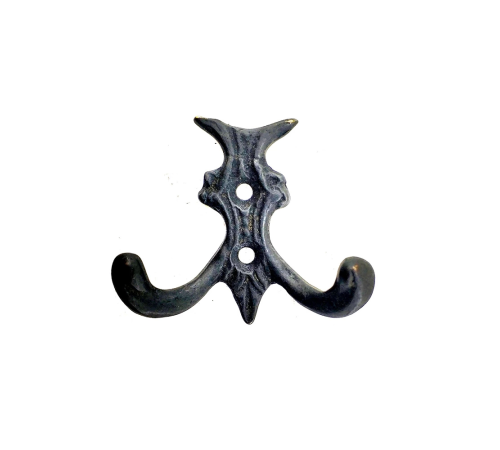 Antika Tarz Dekoratif Pirinç Koç Çiftli Askı - 50x55mm, Oksit (336336)