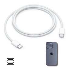 Apple 15/15 Pro Type-C to Type-C Hasır Örgü Hızlı Şarj Kablosu (1m)