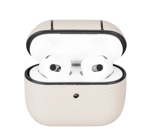 Apple AirPods 3.nesil Uyumlu Deri Kılıf Juni ERC3 Bej Apple AirPods 3.nesil Uyumlu Deri Kılıf Juni ERC3 Bej