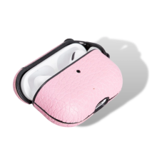 Apple AirPods Pro Uyumlu Deri Kılıf Juni NU2 Pembe