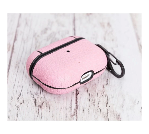Apple AirPods Pro Uyumlu Deri Kılıf Juni NU2 Pembe Apple AirPods Pro Uyumlu Deri Kılıf Juni NU2 Pembe