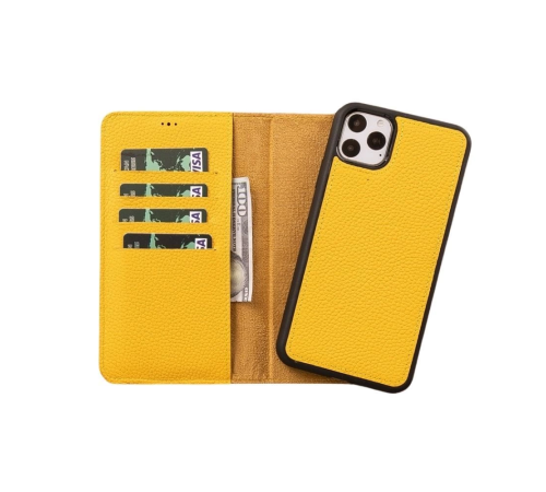 Apple iPhone 11 Pro Max Uyumlu Deri Cüzdanlı Kılıf FL12 Sarı Apple iPhone 11 Pro Max Uyumlu Deri Cüzdanlı Kılıf FL12 Sarı