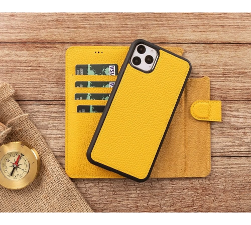 Apple iPhone 11 Pro Max Uyumlu Deri Cüzdanlı Kılıf FL12 Sarı Apple iPhone 11 Pro Max Uyumlu Deri Cüzdanlı Kılıf FL12 Sarı