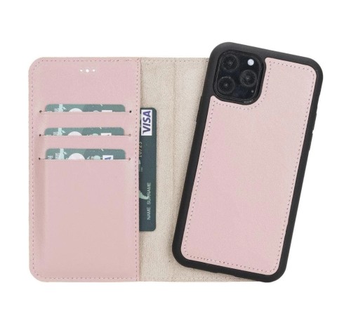 Apple iPhone 11 Pro Uyumlu Deri Cüzdanlı Kılıf Pembe Apple iPhone 11 Pro Uyumlu Deri Cüzdanlı Kılıf Pembe