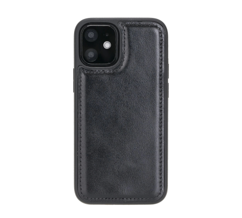 Apple iPhone 12 mini Uyumlu Deri Arka Kapak RST1 Siyah Apple iPhone 12 mini Uyumlu Deri Arka Kapak RST1 Siyah