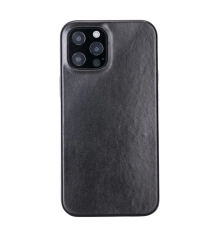 Apple iPhone 12 Pro Max Uyumlu Deri Arka Kapak ROCK RST1 Siyah