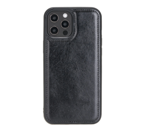 Apple iPhone 12 Pro Max Uyumlu Deri Arka Kapak RST1 Siyah Apple iPhone 12 Pro Max Uyumlu Deri Arka Kapak RST1 Siyah