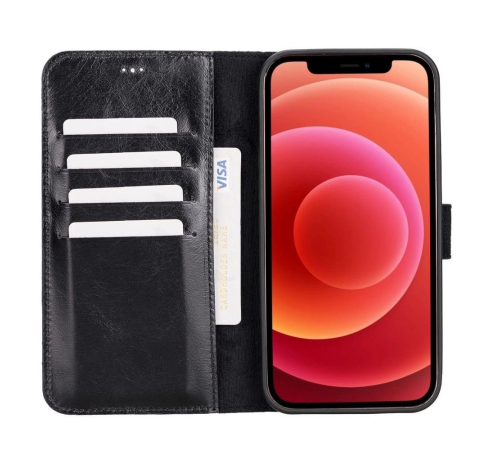 Apple iPhone 12 Pro Max Uyumlu Deri Cüzdanlı Kılıf RST1 Siyah Apple iPhone 12 Pro Max Uyumlu Deri Cüzdanlı Kılıf RST1 Siyah