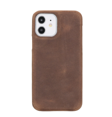 Apple iPhone 12 Pro Uyumlu Deri Arka Kapak F360 G2 Antik Kahve