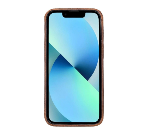 Apple iPhone 13 Mini Uyumlu Deri Arka Kapak ROCK G2 Kahverengi Apple iPhone 13 Mini Uyumlu Deri Arka Kapak ROCK G2 Kahverengi