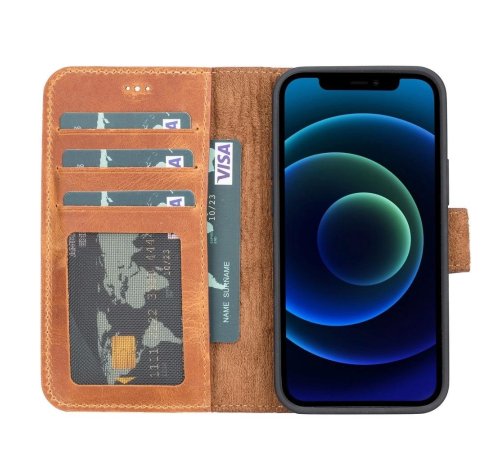 Apple iPhone 13 Mini Uyumlu Deri Cüzdanlı Kılıf G19 Taba Apple iPhone 13 Mini Uyumlu Deri Cüzdanlı Kılıf G19 Taba