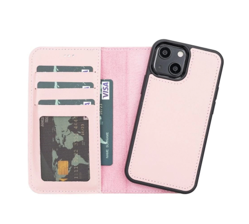 Apple iPhone 13 Mini Uyumlu Deri Cüzdanlı Kılıf NU2 Pembe Apple iPhone 13 Mini Uyumlu Deri Cüzdanlı Kılıf NU2 Pembe