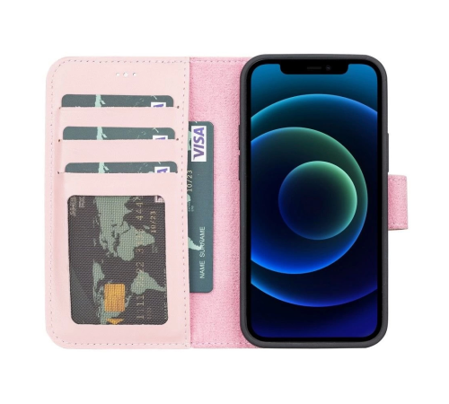 Apple iPhone 13 Mini Uyumlu Deri Cüzdanlı Kılıf NU2 Pembe Apple iPhone 13 Mini Uyumlu Deri Cüzdanlı Kılıf NU2 Pembe