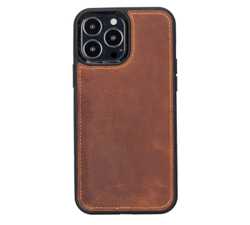 Apple iPhone 13 Pro Max Uyumlu Deri Arka Kapak Antik Taba Apple iPhone 13 Pro Max Uyumlu Deri Arka Kapak Antik Taba