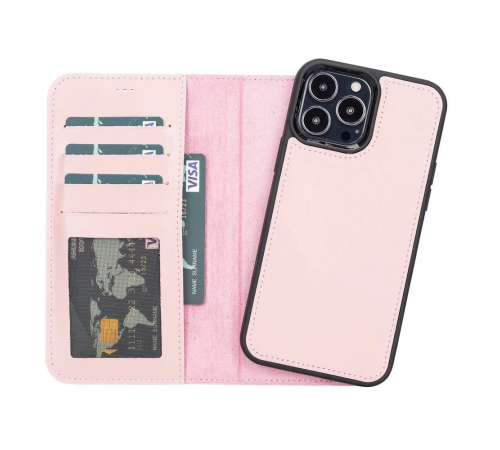 Apple iPhone 13 Pro Max Uyumlu Deri Cüzdanlı Kılıf NU2 Pembe Apple iPhone 13 Pro Max Uyumlu Deri Cüzdanlı Kılıf NU2 Pembe