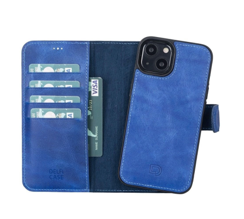 Apple iPhone 13 Pro Max Uyumlu Deri Cüzdanlı Kılıf Okyanus Mavi Apple iPhone 13 Pro Max Uyumlu Deri Cüzdanlı Kılıf Okyanus Mavi