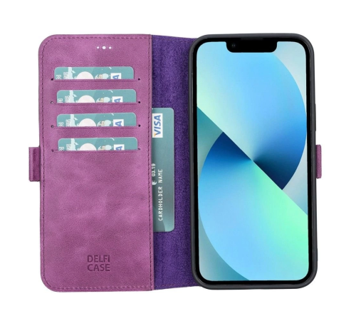 Apple iPhone 13 Pro Max Uyumlu Deri Cüzdanlı Kılıf Rustik Mor Apple iPhone 13 Pro Max Uyumlu Deri Cüzdanlı Kılıf Rustik Mor