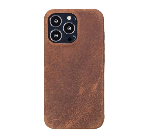 Apple iPhone 13 Pro Uyumlu Deri Arka Kapak ROCK G2 Kahverengi Apple iPhone 13 Pro Uyumlu Deri Arka Kapak ROCK G2 Kahverengi
