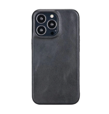 Apple iPhone 13 Pro Uyumlu Deri Arka Kapak ROCK RST1 Siyah