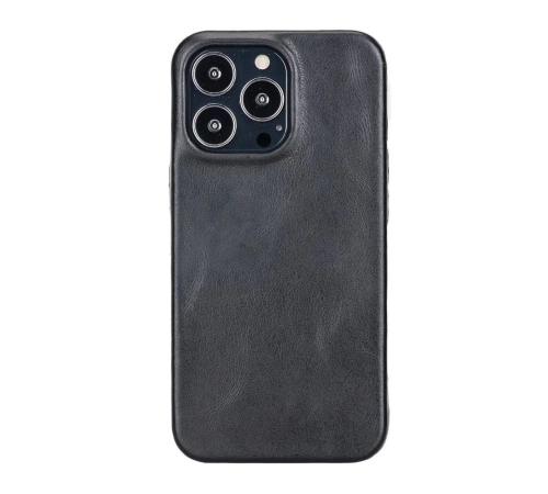 Apple iPhone 13 Pro Uyumlu Deri Arka Kapak ROCK RST1 Siyah Apple iPhone 13 Pro Uyumlu Deri Arka Kapak ROCK RST1 Siyah