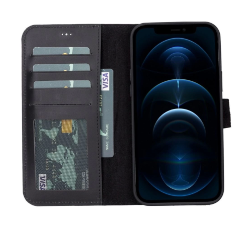 Apple iPhone 13 Pro Uyumlu Deri Cüzdanlı Kılıf Liluri G1 Siyah Apple iPhone 13 Pro Uyumlu Deri Cüzdanlı Kılıf Liluri G1 Siyah