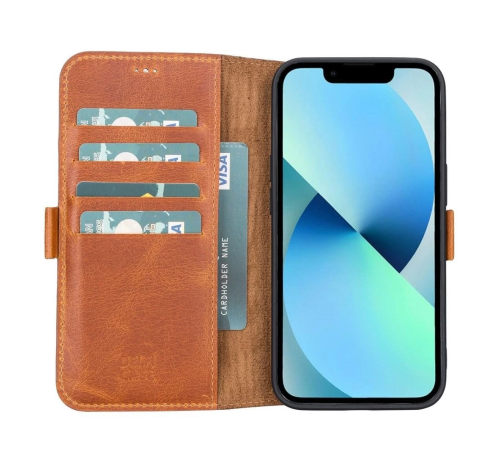 Apple iPhone 13 Uyumlu Deri Cüzdanlı Kılıf Antik Taba Apple iPhone 13 Uyumlu Deri Cüzdanlı Kılıf Antik Taba