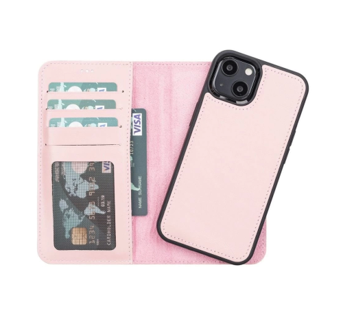Apple iPhone 13 Uyumlu Deri Cüzdanlı Kılıf NU2 Pembe Apple iPhone 13 Uyumlu Deri Cüzdanlı Kılıf NU2 Pembe