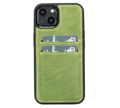Apple iPhone 13 Uyumlu Deri Kartlıklı Arka Kapak G16 Yeşil Apple iPhone 13 Uyumlu Deri Kartlıklı Arka Kapak G16 Yeşil