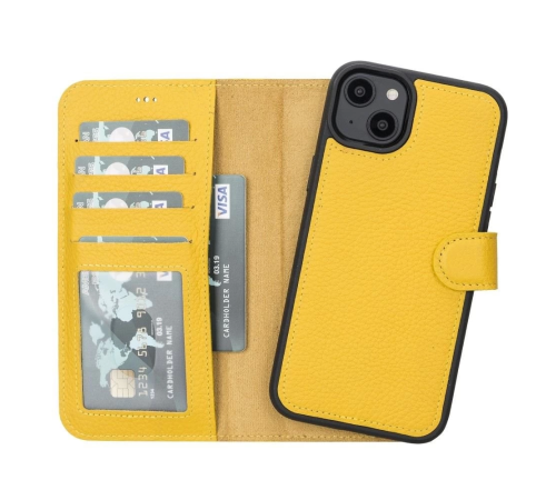 Apple iPhone 14 Plus Uyumlu Deri Cüzdanlı Kılıf MWWN FL12 Sarı Apple iPhone 14 Plus Uyumlu Deri Cüzdanlı Kılıf MWWN FL12 Sarı
