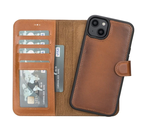 Apple iPhone 14 Plus Uyumlu Deri Cüzdanlı Kılıf MWWN RST2EF Taba Apple iPhone 14 Plus Uyumlu Deri Cüzdanlı Kılıf MWWN RST2EF Taba