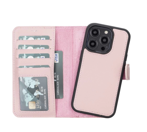 Apple iPhone 14 Pro Uyumlu Deri Cüzdanlı Kılıf MWWN NU2 Pembe Apple iPhone 14 Pro Uyumlu Deri Cüzdanlı Kılıf MWWN NU2 Pembe