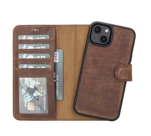 Apple iPhone 14 Uyumlu Deri Cüzdanlı Kılıf MWWN G2 Kahve Apple iPhone 14 Uyumlu Deri Cüzdanlı Kılıf MWWN G2 Kahve