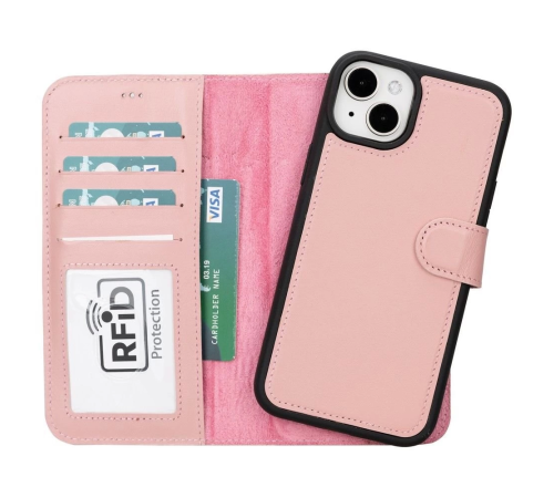 Apple iPhone 15 Plus Uyumlu Deri Cüzdanlı Kılıf MWWN NU2 Pembe Apple iPhone 15 Plus Uyumlu Deri Cüzdanlı Kılıf MWWN NU2 Pembe