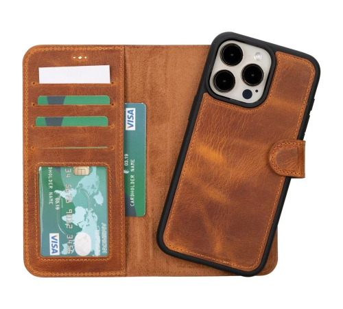 Apple iPhone 15 Pro Max Uyumlu Deri Cüzdanlı Kılıf MWWN G19 Taba Apple iPhone 15 Pro Max Uyumlu Deri Cüzdanlı Kılıf MWWN G19 Taba
