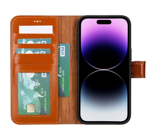 Apple iPhone 15 Pro Max Uyumlu Deri Cüzdanlı Kılıf MWWN RST2EF Taba Apple iPhone 15 Pro Max Uyumlu Deri Cüzdanlı Kılıf MWWN RST2EF Taba
