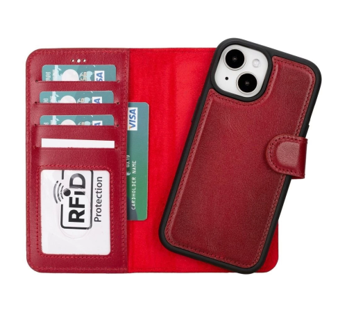 Apple iPhone 15 Uyumlu Deri Cüzdanlı Kılıf MWWN V4EF Kırmızı Apple iPhone 15 Uyumlu Deri Cüzdanlı Kılıf MWWN V4EF Kırmızı